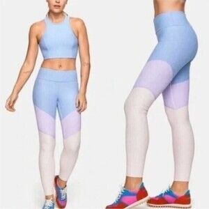 Outdoor Voices 7/8 Springs Color Block Leggings in Lilac | Lavender | Dahlia